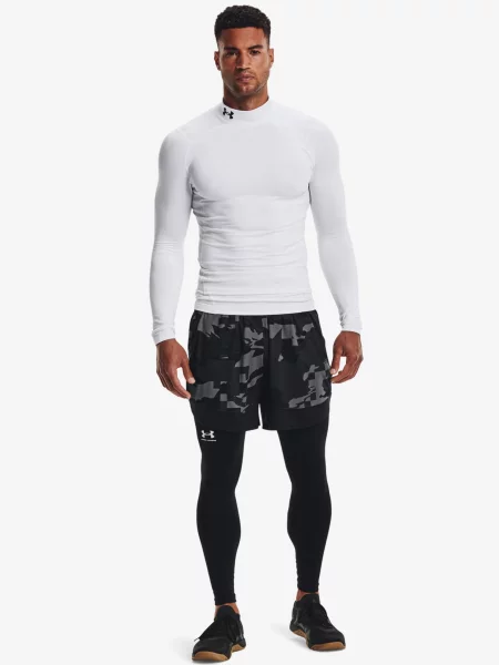 Pánske tričko longsleeve Under Armour Comp Mock UA Armour white/black biela
