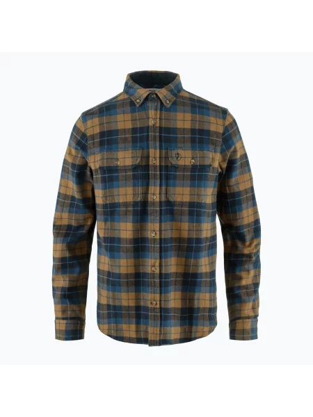 Pánska košeľa Fjällräven Singi Heavy Flannel tmavo tmavá/pohánkovo hnedá