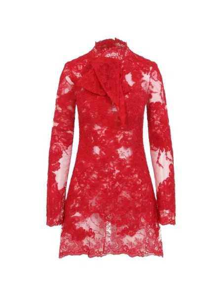 Rochie mini Ermanno Scervino cu funde din dantelă roșu