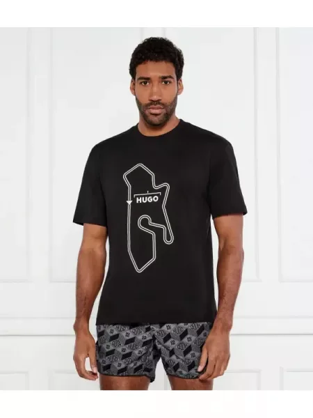 HUGO Tricou Droad negru