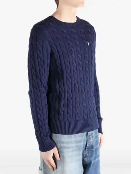 Λινό ριγέ polo Polo Ralph Lauren με κέντημα πράσινο
