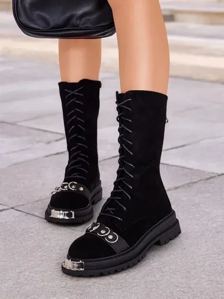 Боти Resti с връзки с дантела черно