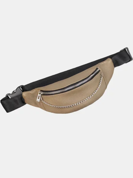 Famk Поясна сумка Шкіра бежевий