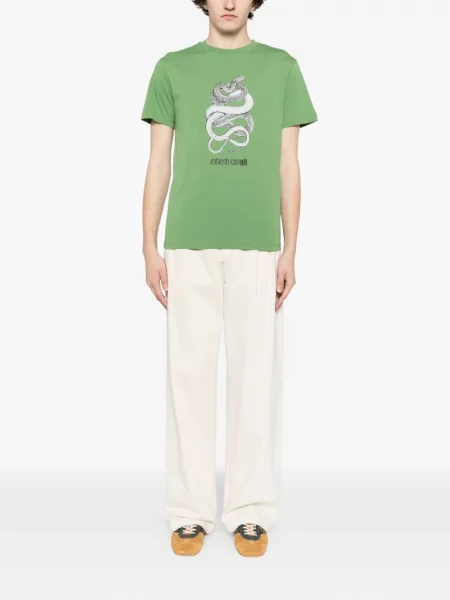 Tricou Roberto Cavalli cu imagine verde