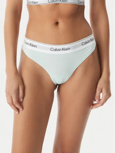 Dámske nohavičky tangá Calvin Klein Thong feel the mint zelená