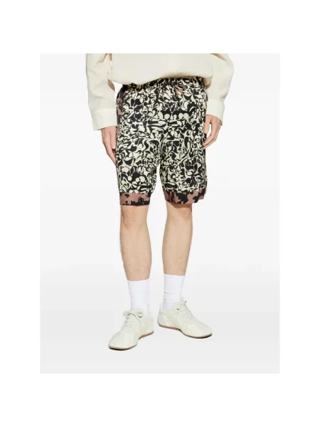 Szorty Dries Van Noten z nadrukiem czarne