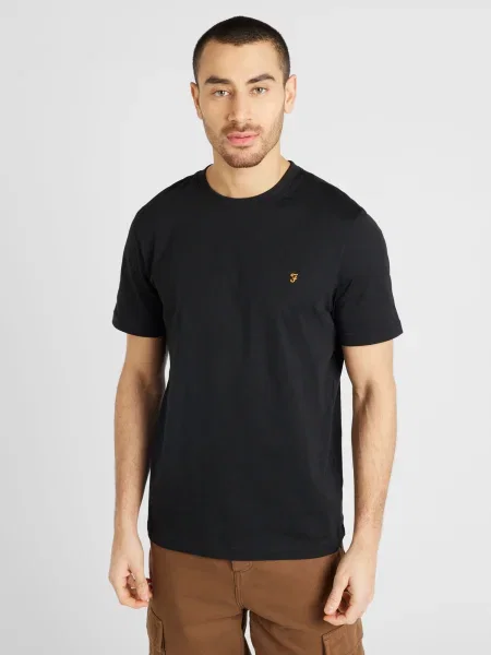 FARAH Tricou DANNY galben auriu negru