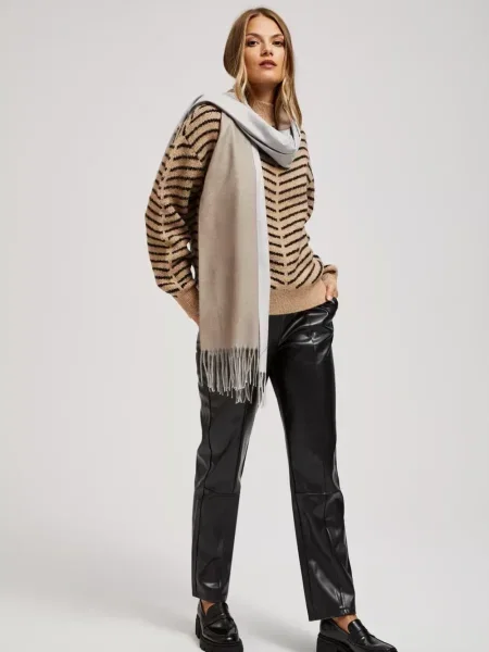 Fular Moodo cu franjuri negru