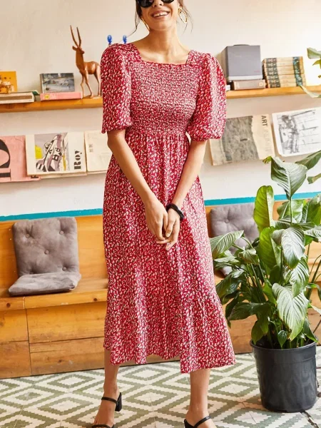 Rochie de damă Olalook Patterned alb