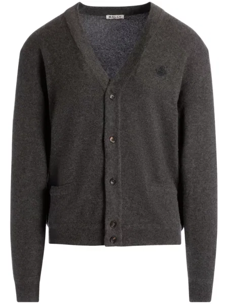 Haftowany kardigan Bally szary