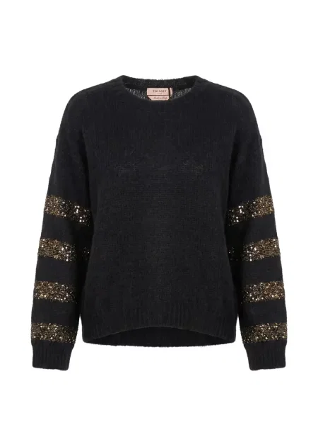 Pulover Twinset cu paiete negru