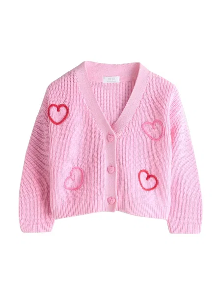 Next Geacă tricotată Love Bug / deschis / sângeriu roz