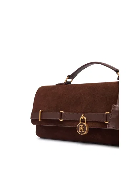 Tommy Hilfiger Ročna torba American Icon Clutch Suede rjava