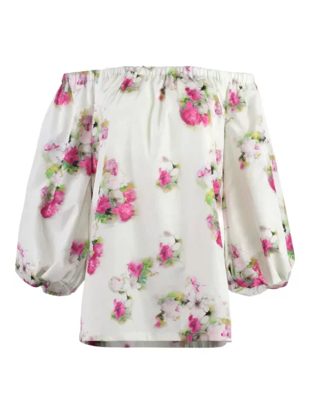 Bluză Max Mara cu model floral cu imagine alb