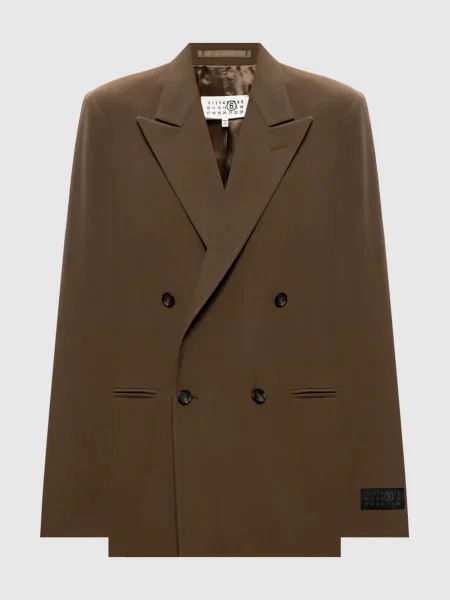 Двубортный пиджак Maison Margiela Mm6 коричневый