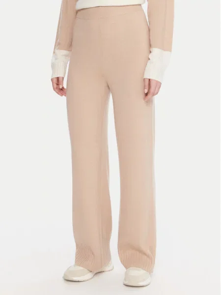 United Colors Of Benetton Megztos kelnės Wide Leg smėlio