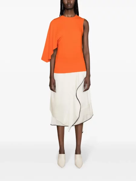 Asimetriškas palaidinė be rankovių Stella Mccartney oranžinė