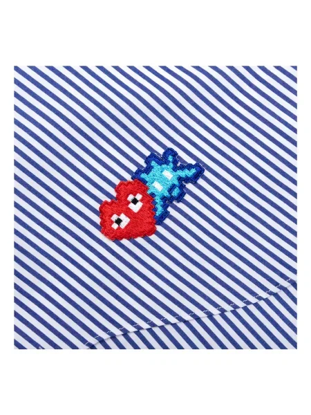 Ριγέ πουκάμισο Comme Des Garçons Play με κέντημα μπλε