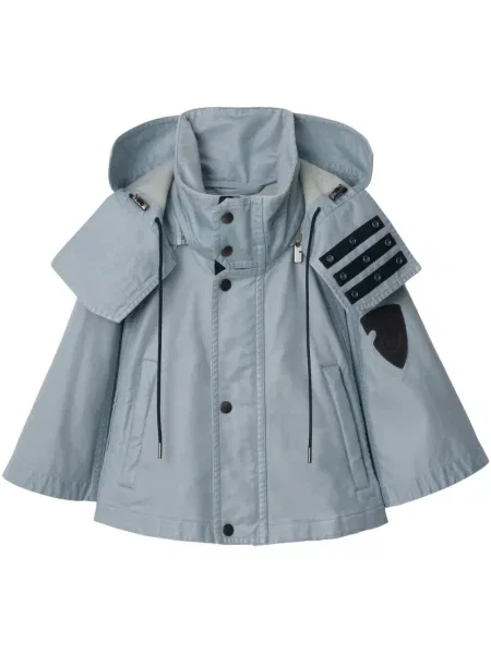 Geacă Burberry cu glugă albastru