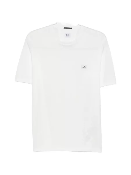 Tricou C.p. Company din jerseu cu autograf alb