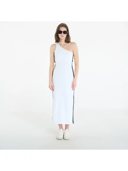 Sukienka na jedno ramię Emporio Armani na jednym ramieniu z autografem biała