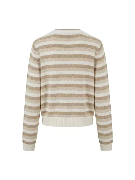 Dzianinowy sweter Brunello Cucinelli w paski z paskiem