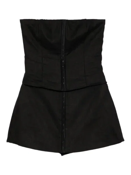 Lniane szorty Reformation czarne