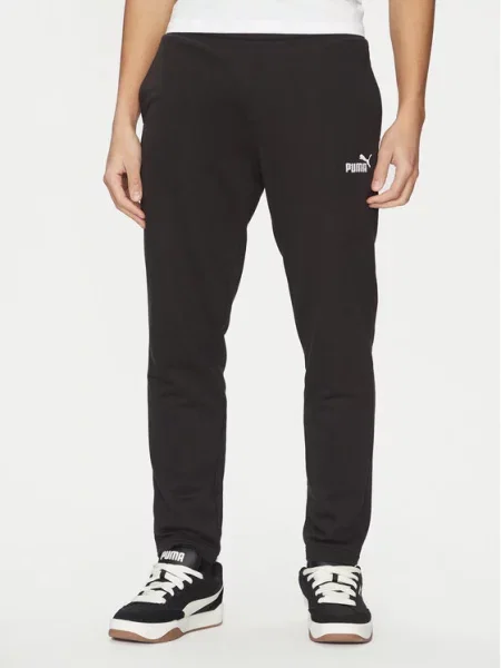 Puma Sportinės kelnės Ess No. 1 Logo Juoda Regular Fit balta