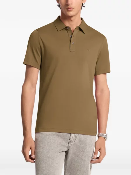 Tricou polo Michael Kors cu broderie maro