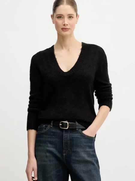 United Colors of Benetton pulover din amestec de mohair negru