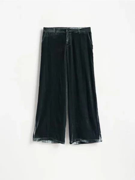 Reserved Pantaloni din velur cu gri-închis gri