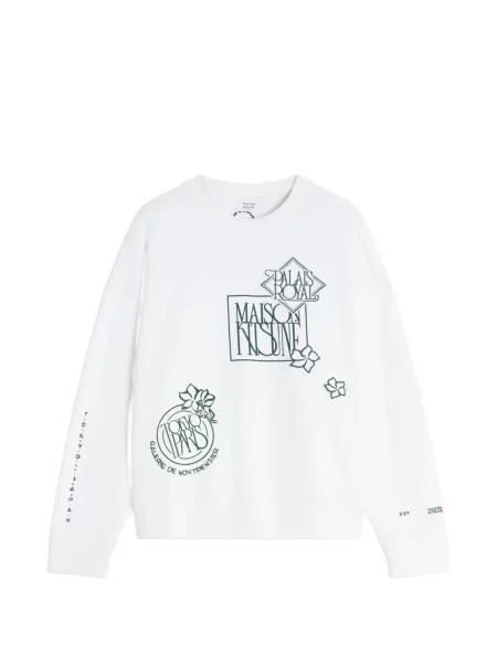 Hanorac Maison Kitsune cu model floral cu imagine alb