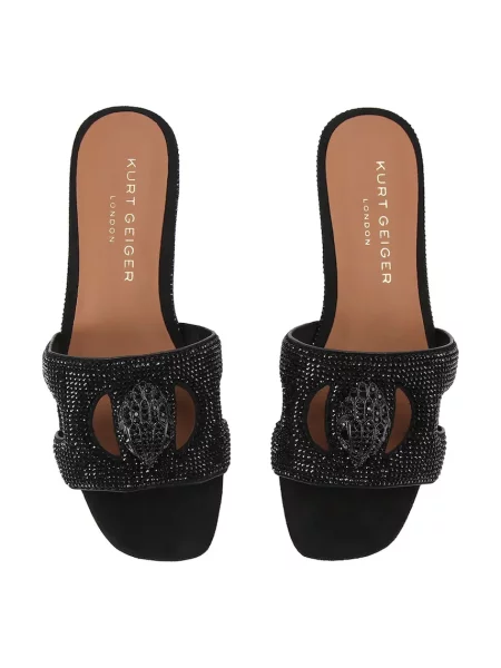 Kurt Geiger London šľapky na plochom dámske Eagle Cut Out Flat Sdl čierna