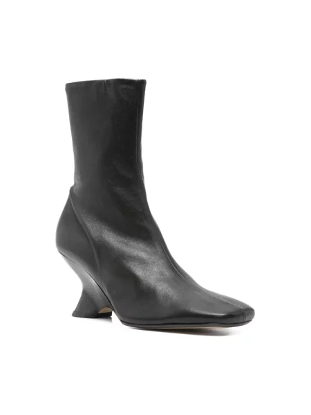 Botki Dries Van Noten skórzane czarne