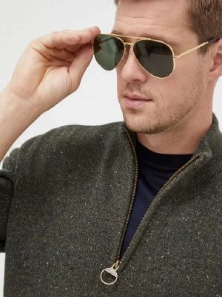 Barbour pulover de lana barbati cu turtleneck verde