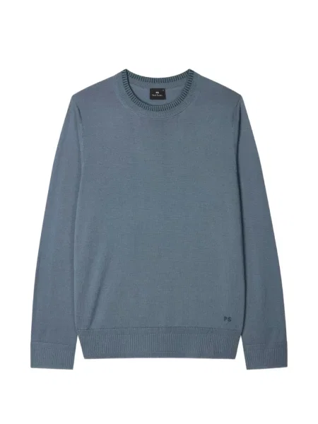 Pulover Ps Paul Smith de lână cu decolteu rotund albastru