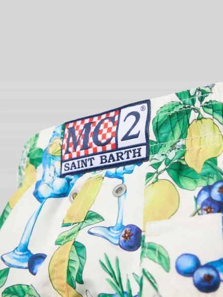 Kąpielówki Mc2 Saint Barth z logo białe