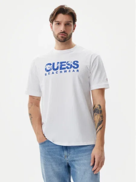 Тениска Guess с принт бяло
