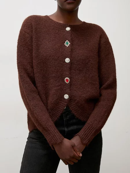 Answear.LAB cardigan pentru femei cu amestec de lână maro