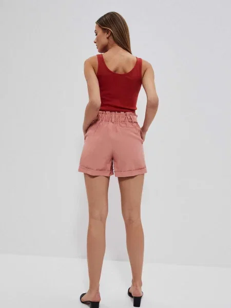 Pantaloni scurți Moodo cu legături alb