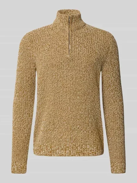 Bluza o kroju regular fit z kołnierzem i krótkim zamkiem błyskawicznym model ‘JOIN’ Only & Sons beżowa
