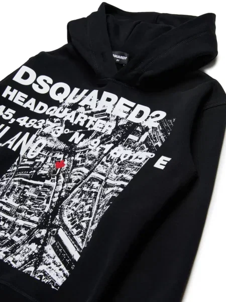 Bluza z kapturem dziecięca Dsquared2 czarna