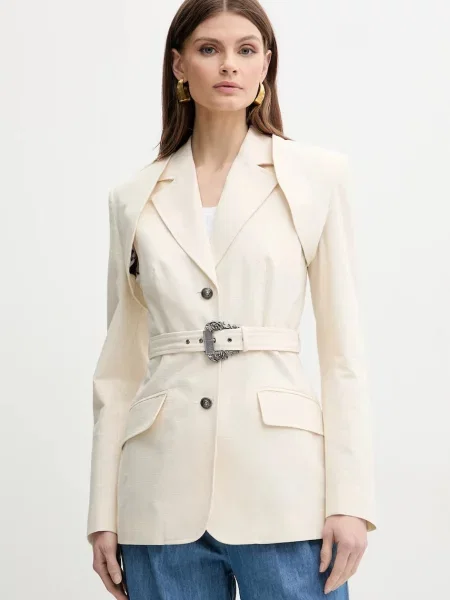 Versace Jeans Couture sacou un singur rand de uni bej