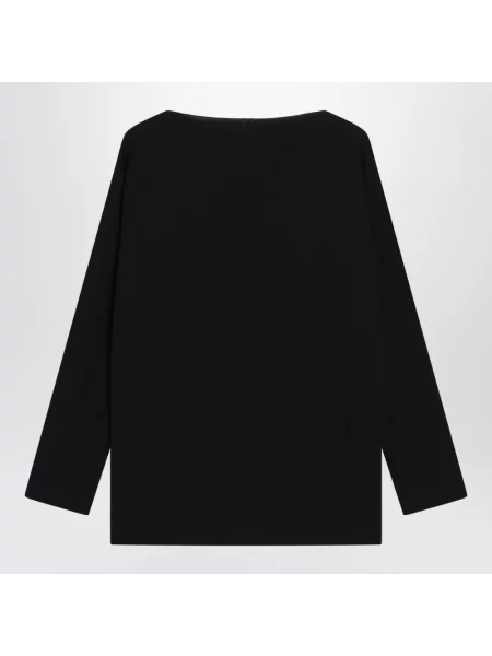 Sweter Miu Miu wełniany z logo czarny