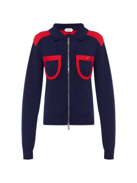 Gulerat cardigan Versace albastru
