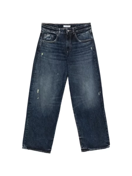 Blugi cu picior larg Icon Denim zdrențuiți albastru