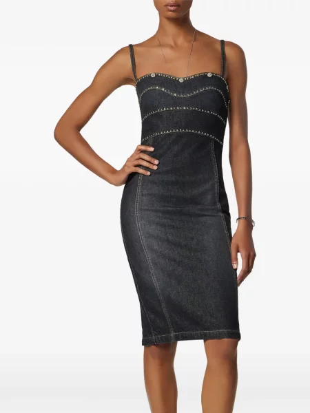 Rochie din denim Versace de costum albastru