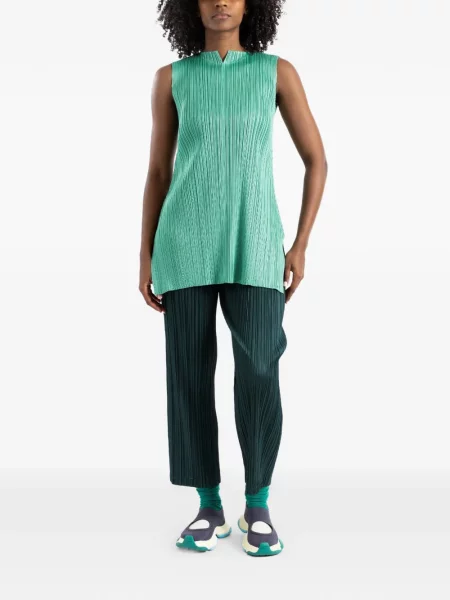 Pantaloni Pleats Please Issey Miyake verde