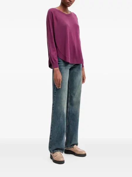 Hanorac crewneck Benetton cu decolteu rotund violet