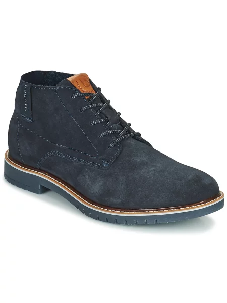 Velurové kotníkové boty Bugatti modré